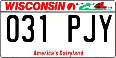WI license plate 031PJY