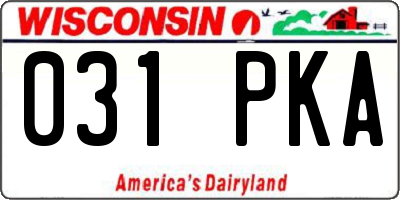 WI license plate 031PKA