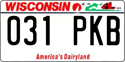 WI license plate 031PKB