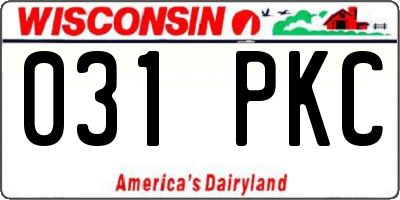 WI license plate 031PKC