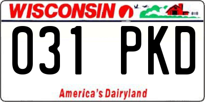 WI license plate 031PKD