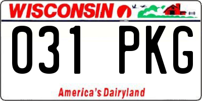 WI license plate 031PKG