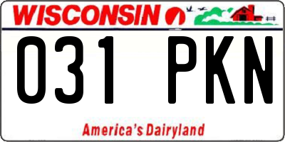 WI license plate 031PKN
