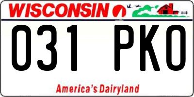 WI license plate 031PKO