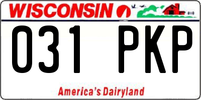 WI license plate 031PKP