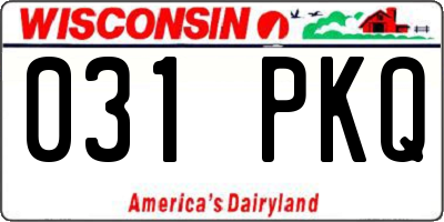WI license plate 031PKQ
