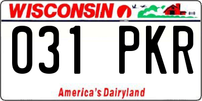 WI license plate 031PKR