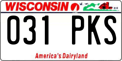 WI license plate 031PKS