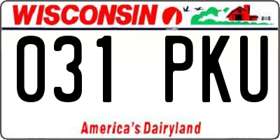 WI license plate 031PKU