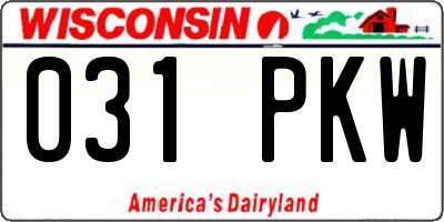 WI license plate 031PKW