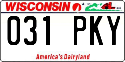 WI license plate 031PKY