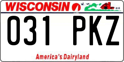 WI license plate 031PKZ
