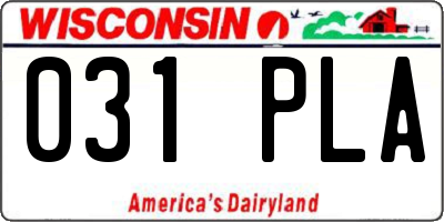WI license plate 031PLA