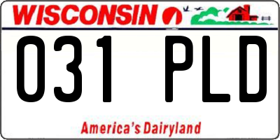 WI license plate 031PLD