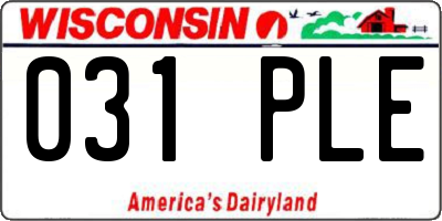 WI license plate 031PLE