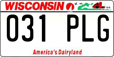 WI license plate 031PLG