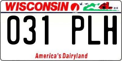 WI license plate 031PLH