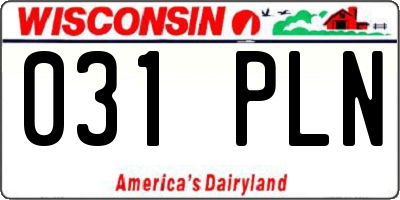 WI license plate 031PLN