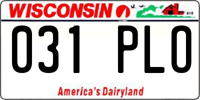 WI license plate 031PLO
