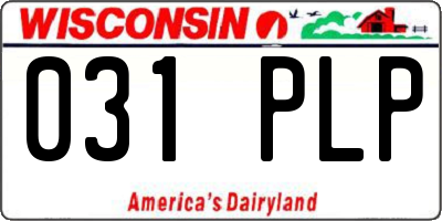 WI license plate 031PLP
