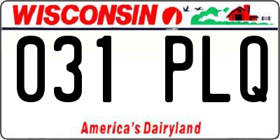 WI license plate 031PLQ