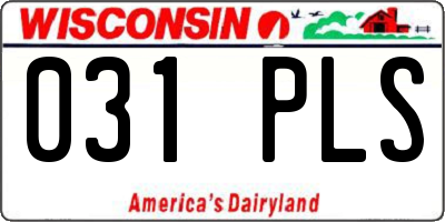 WI license plate 031PLS