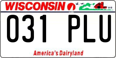 WI license plate 031PLU