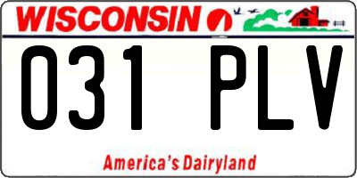 WI license plate 031PLV
