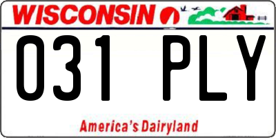 WI license plate 031PLY
