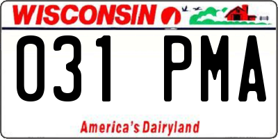 WI license plate 031PMA