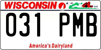 WI license plate 031PMB
