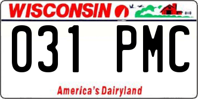 WI license plate 031PMC