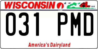 WI license plate 031PMD