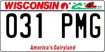 WI license plate 031PMG