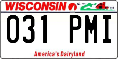 WI license plate 031PMI
