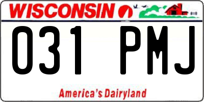 WI license plate 031PMJ