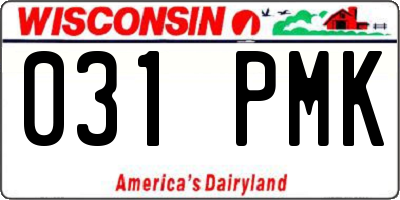 WI license plate 031PMK