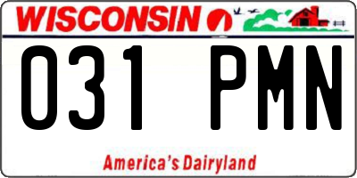 WI license plate 031PMN