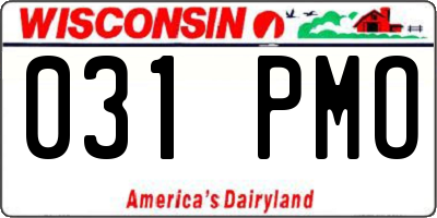 WI license plate 031PMO