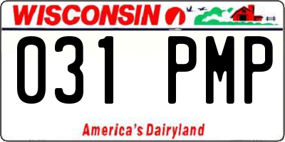WI license plate 031PMP