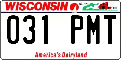WI license plate 031PMT