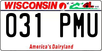 WI license plate 031PMU