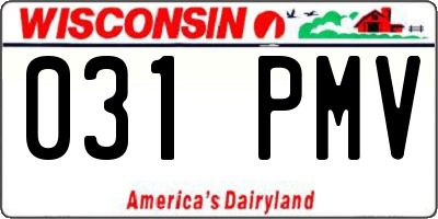 WI license plate 031PMV