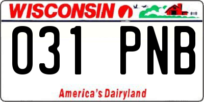 WI license plate 031PNB