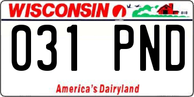WI license plate 031PND