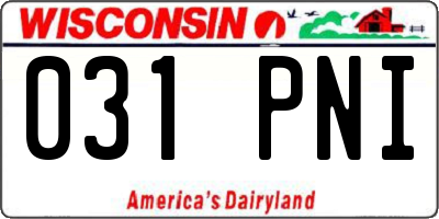 WI license plate 031PNI