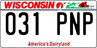 WI license plate 031PNP