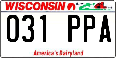 WI license plate 031PPA