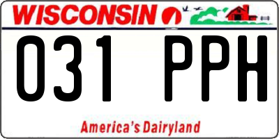 WI license plate 031PPH