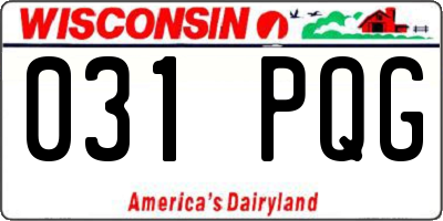 WI license plate 031PQG